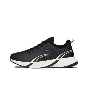 Anta Running Collection Anti Slip And Wear Resistant Warm Low Top Running Shoes Men's Black White