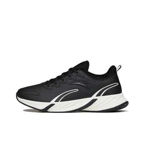 Anta Running Collection Anti Slip And Wear Resistant Warm Low Top Running Shoes Men's Black White