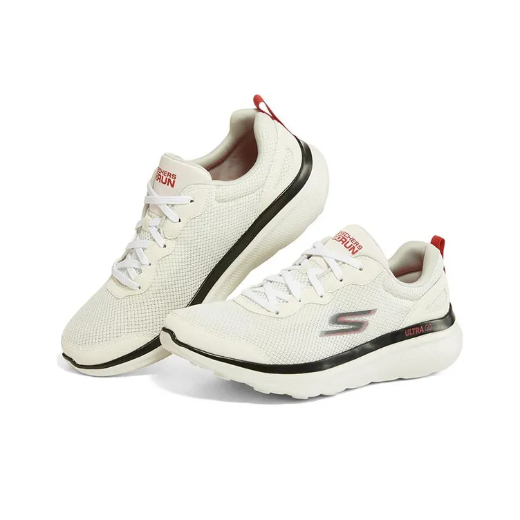 Skechers Go Run Motion Cushioning Anti-Slip And Wear-Resistant Low-Top Running Shoes Men's White Black-2