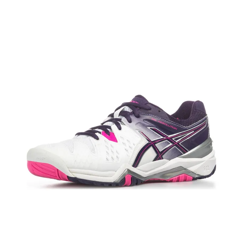 Asics Gel-Resolution 6 Wear-Resistant Low-Top Running Shoes Women's White Purple-2