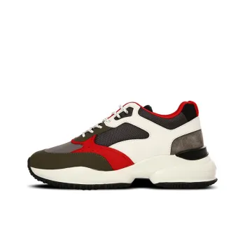 HOGAN Interaction Cushioning Anti-Slip And Wear-Resistant Low-Top Casual Shoes Men's White Black Red