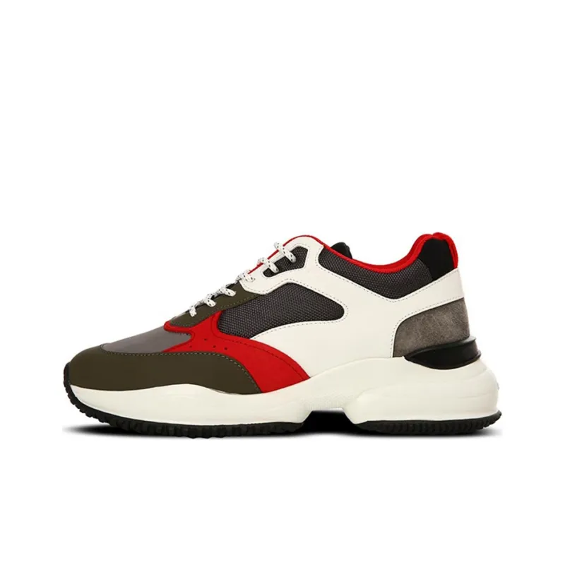 HOGAN Interaction Cushioning Anti-Slip And Wear-Resistant Low-Top Casual Shoes Men's White Black Red-0