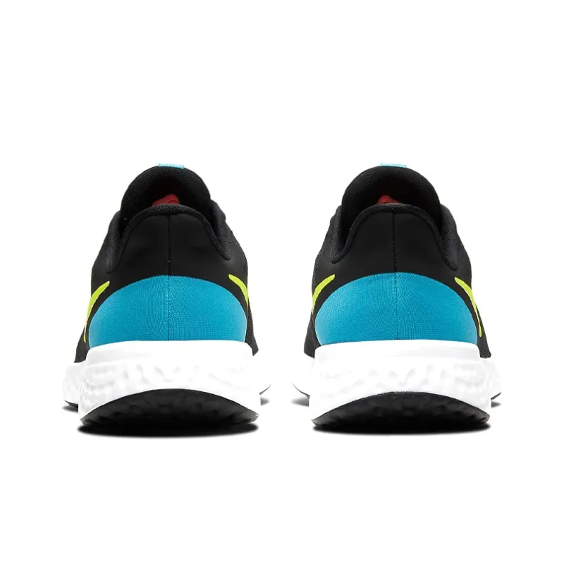 Nike REVOLUTION 5 Cushioning Anti Slip Wear Resistant Breathability Low Top Running Shoes Women's Black Yellow Blue-4