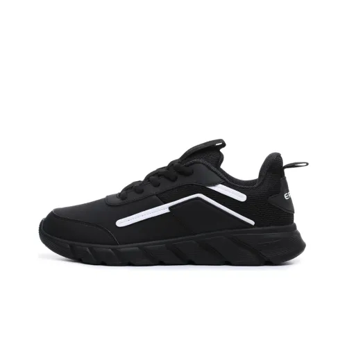 Erke Cushioning Anti Slip And Wear Resistant Low Top Running Shoes Men's Black White