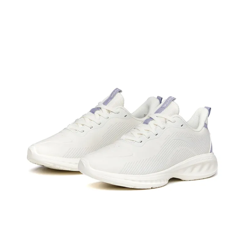 Anta Running Collection Abrasion Resistant Slip Resistant Low Top Running Shoes Women's White Purple-1