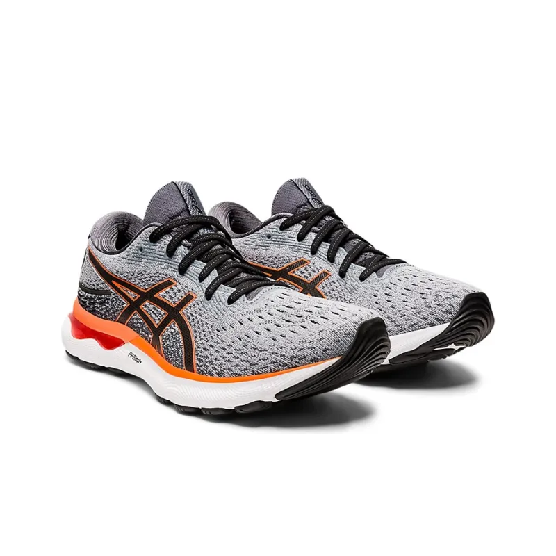 Asics Gel Nimbus 24 Sheet Rock Grey Shocking Orange-2