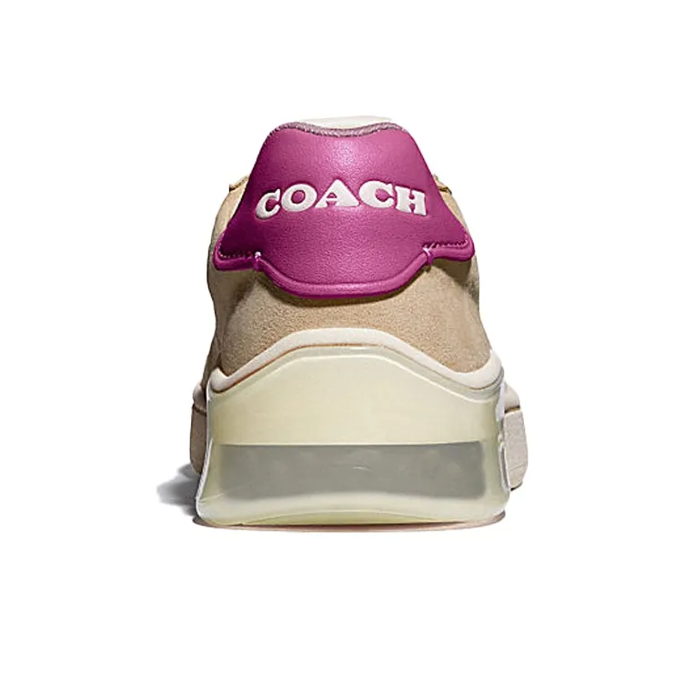 COACH CitySole Court Low-Top Stylish Skateboarding Shoes Women's Wheat Yellow-4