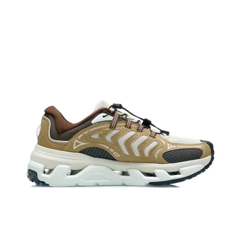 LiNing Mountains Scenery Breathable Low-Top Running Shoes Men's Yellow Gray Green-1