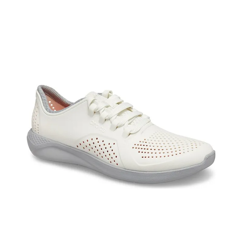 Crocs LiteRide Pacer 'Almost White Slate Grey'-2
