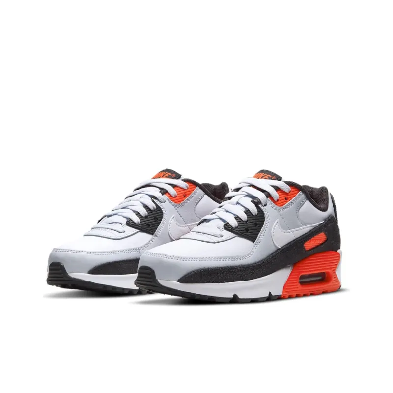 Nike Air Max 90 Leather 'Grey Bright Crimson' GS-2