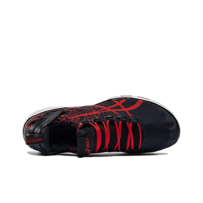 Asics Gel-Fit Sana 2 Anti-Slip And Wear-Resistant Breathable Low-Top Running Shoes Women's Black Vermilion-2