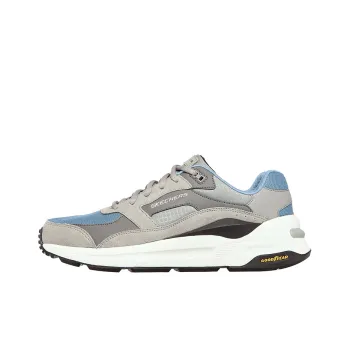 Skechers Global Jogger Cushioning Anti-Slip And Wear-Resistant Low-Top Running Shoes Men's Gray Blue