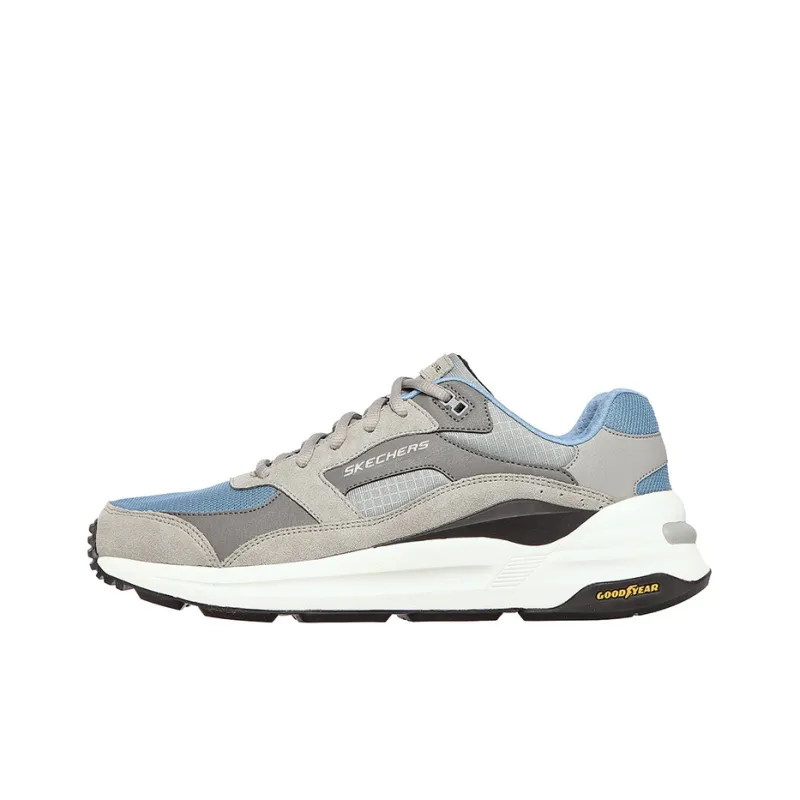 Skechers Global Jogger Cushioning Anti Slip And Wear Resistant Low Top Running Shoes Men's Gray Blue-0