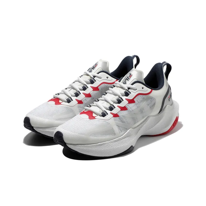 BTS x FILA Cushioning, Slip Resistant, Abrasion Resistant Coverage Mid Top Casual Running Shoes Unisex White Silver Red-2