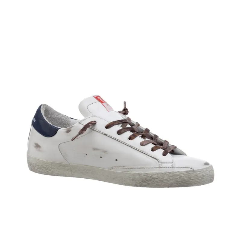 Golden Goose Super Star Low Top Stylish Skateboarding Shoes Men's White Blue Vintage Version-1