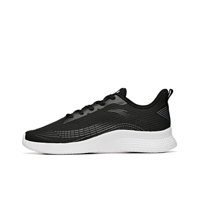 Anta Cushioned Slip-Resistant Abrasion-Resistant Breathable Low-Top Running Shoes Men's Black-0