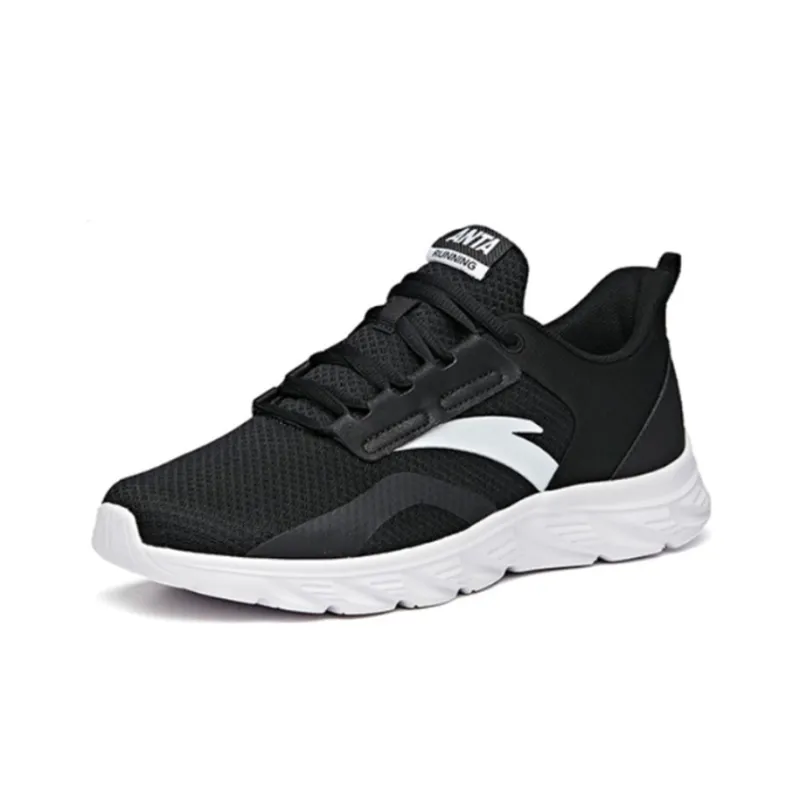 Anta Running Collection Cushioning Anti-Slip Wear-Resistant Breathability Low-Top Running Shoes Men's Black White-1