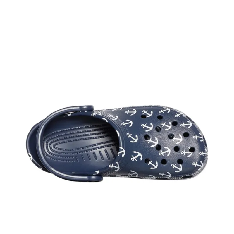 Crocs Classic Clog Printing Sandals Deep Blue-3