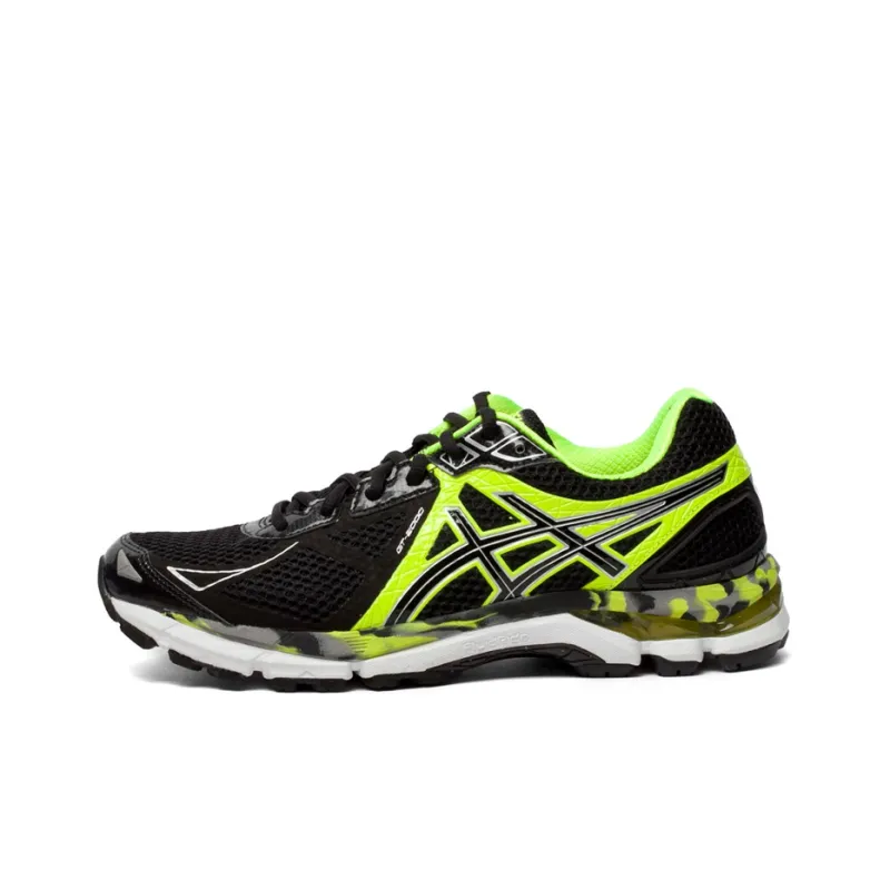 Asics GT-2000 3 Anti-Slip Wear-Resistant Low-Top Running Shoes Men's Black Neon Yellow-0
