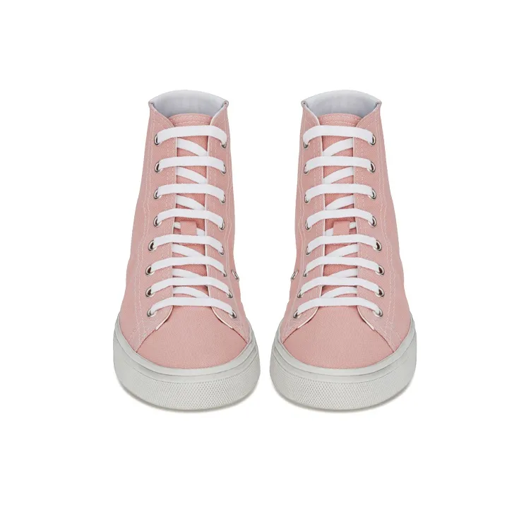 SAINT LAURENT Canvas Shoes Women's High Top Pink-3