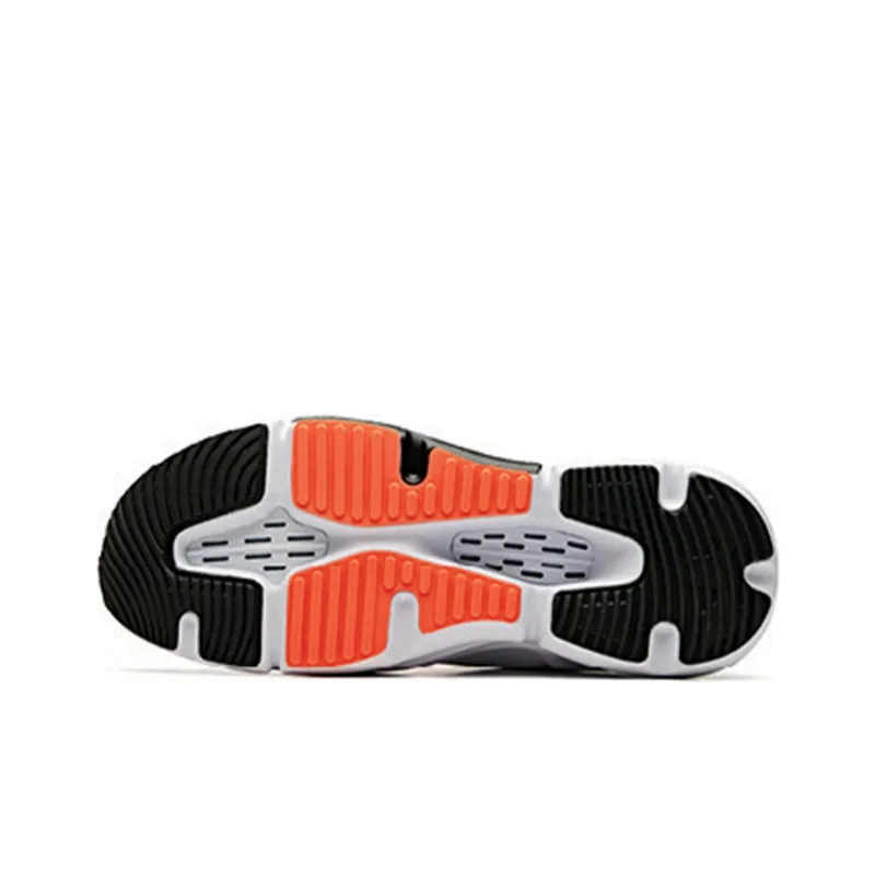Anta Cushioned Slip-Resistant Abrasion-Resistant Breathable High-Top Running Shoes Men's White Black Red-5