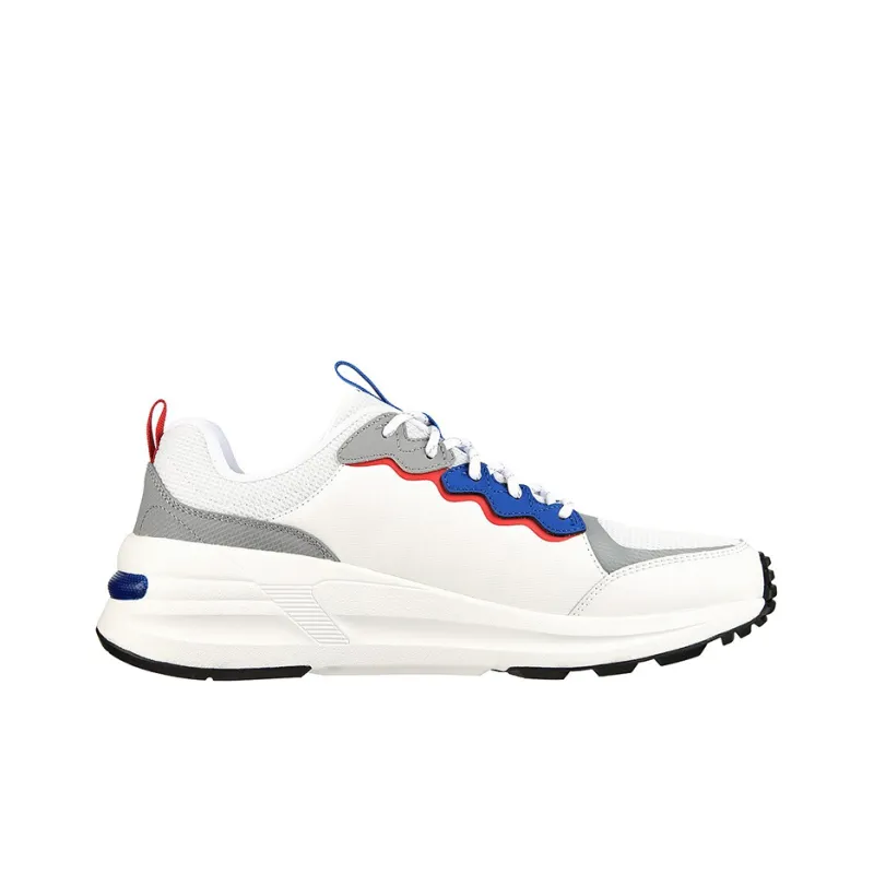 Skechers Global Jogger Cushioning Anti-Slip And Wear-Resistant Low-Top Casual Running Shoes Men's White Red Blue-1