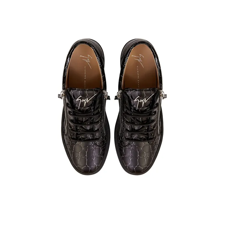 Giuseppe Zanotti/GZ Frankie Cushioning Anti-Slip And Wear-Resistant Low-Top Skateboard Shoes Men's Black-4