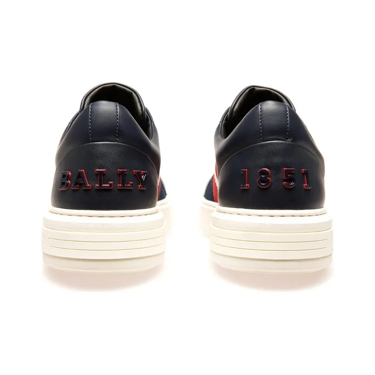 BALLY Low Top Stylish Skateboarding Shoes Men's Marine Blue-4