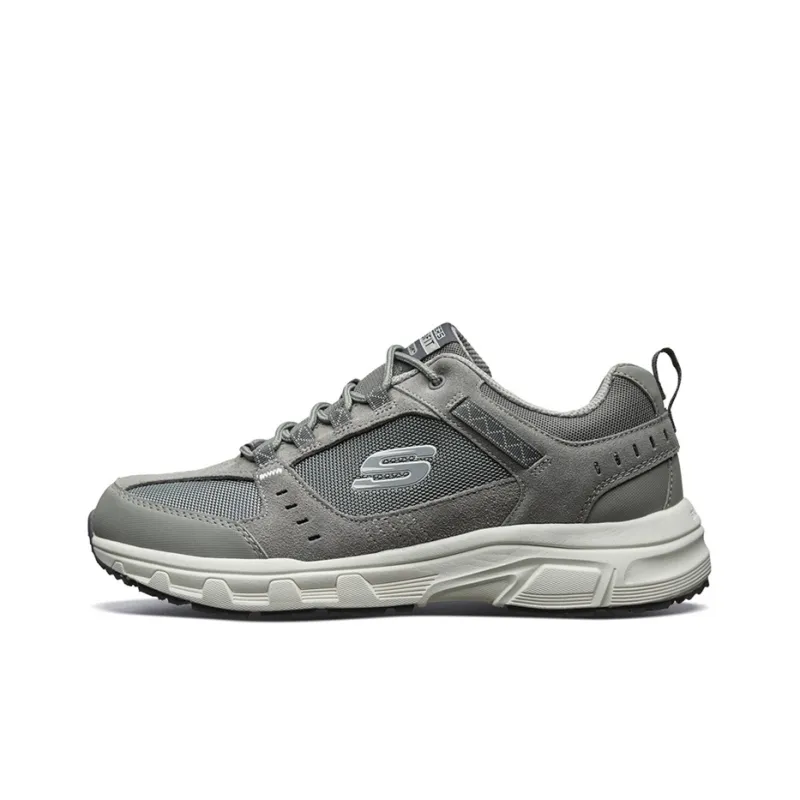 Skechers Wear resistant And Lightweight Low Top Casual Shoes Men's Gray White-0
