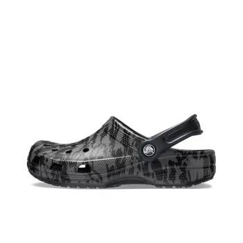 Crocs Classic Clog Camouflage Printing Beach Sandals Black Unisex
