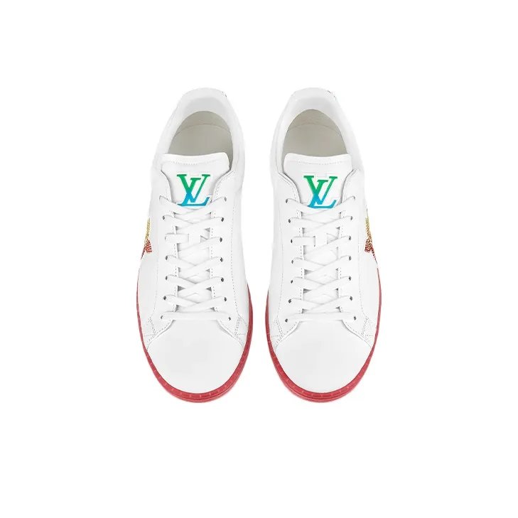LOUIS VUITTON Luxembourg Samothrace Low Top Stylish Skateboarding Shoes Men's White Multicolor-2