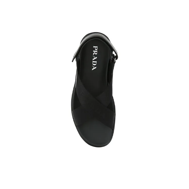 PRADA One Strap Sandals Men's Black-4