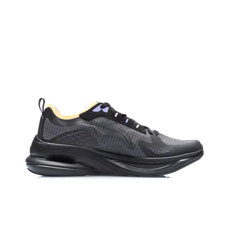 LiNing Support Shock Absorption Low Top Running Shoes Unisex Black Yellow-1