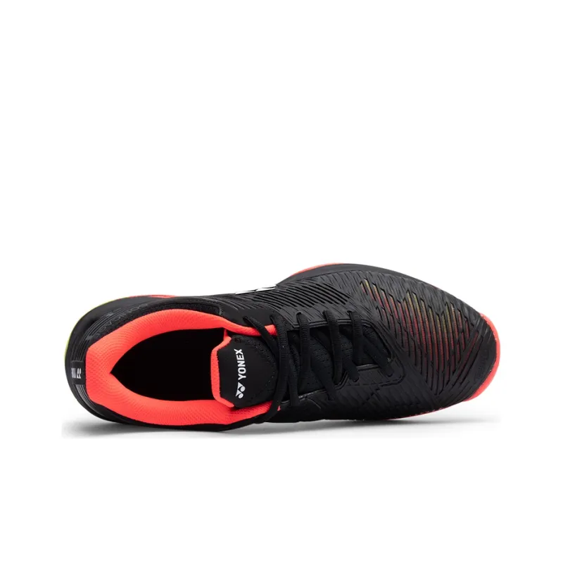 YONEX Wear Resistant Tennis Shoes Unisex Black Yellow-2
