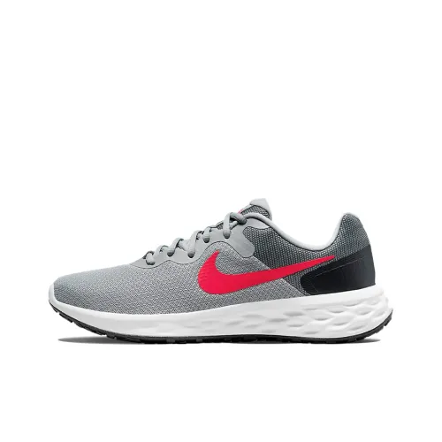 Nike REVOLUTION 6 Casual Shoes Men Low-Top Gray/Red