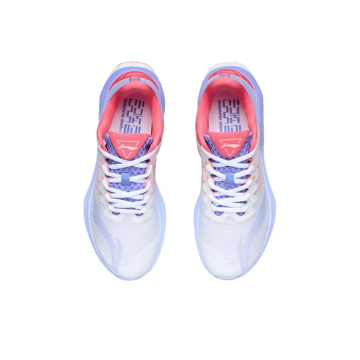 LiNing YueYing Anti-Slip Wear-Resistant Low-Top Running Shoes Women's White Red Purple-3