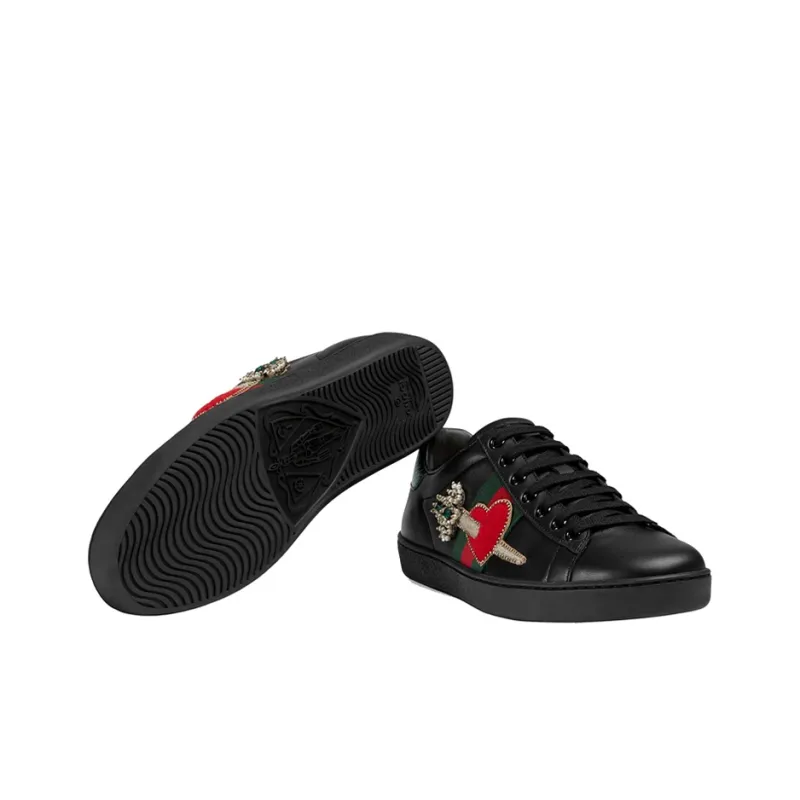 GUCCI ACE Stylish Skateboarding Shoes Women's Black-5