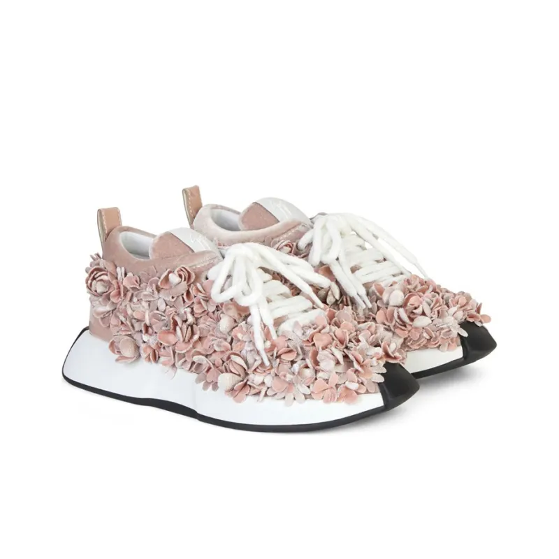 Giuseppe Zanotti/GZ Fero Cushioned Wear Resistant Lightweight Warm Low Top Casual Shoes Women's Gray Pink-1