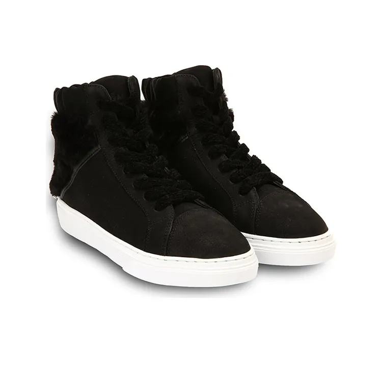 HOGAN Skateboard Shoes Women's High Top Black-2