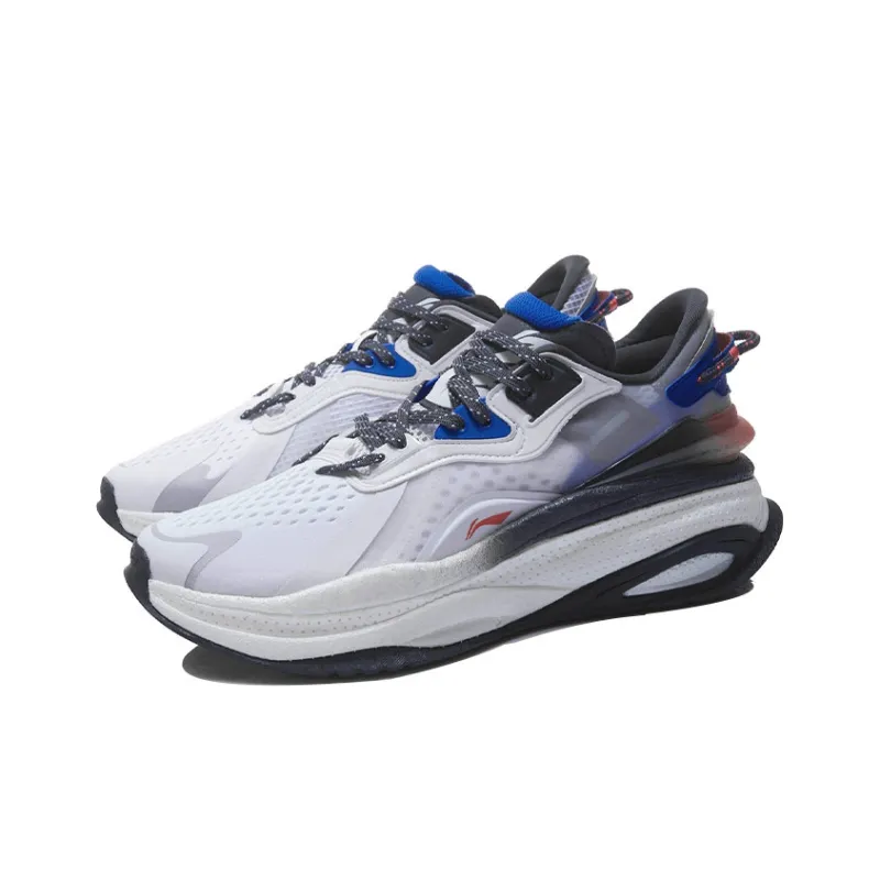 LiNing Exceed 5 Anti Slip Wear Resistant Low Top Running Shoes Men's White Blue-2