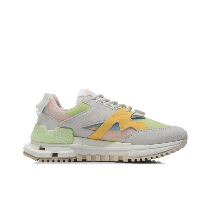 LiNing 001 Running Shoes Women's Low Top Mist White/Milk Orange Yellow-1
