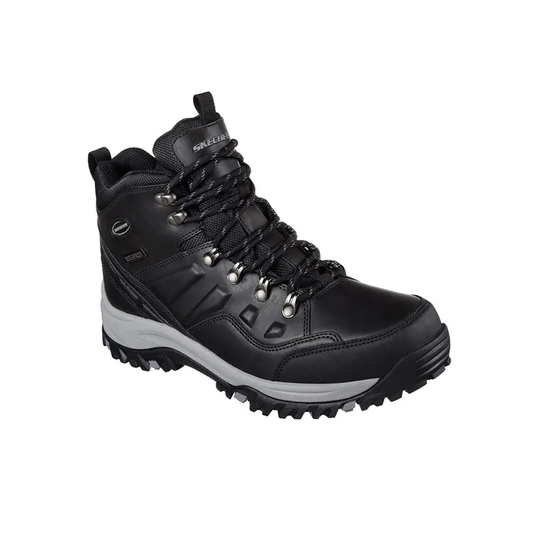 Skechers Relaxed Fit Relment-Traven Cushioning Wear-Resistant High-Top Hiking Trekking Shoes Men's Black-2