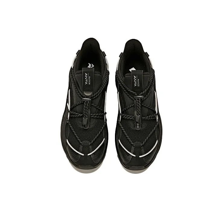 Anta Cushioned Slip-Resistant Abrasion-Resistant Breathable Low-Top Running Shoes Men's Black-2
