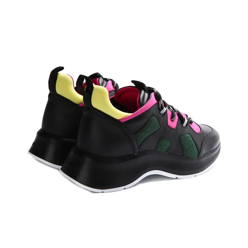 HOGAN Wear-Resistant Low-Top Sports Casual Shoes Women's Black Pink-4