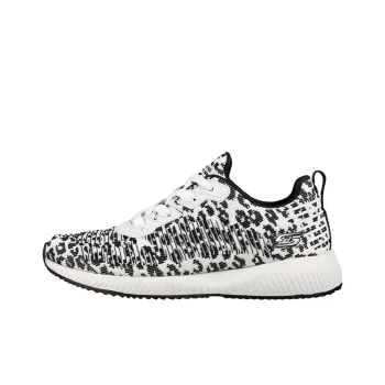 Skechers BOBS SQUAD Cushioning Anti Slip And Wear Resistant Low Top Casual Shoes Women's White Black