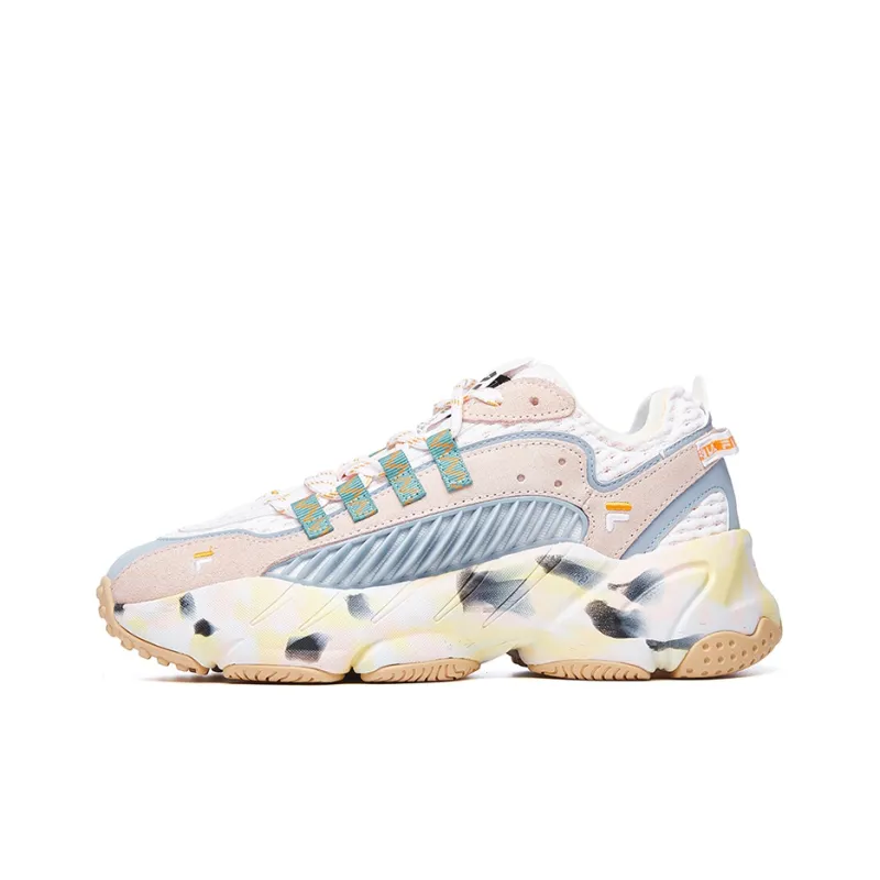 FILA FUSION ADE Anti Slip And Wear Resistant Breathable Low Top Running Shoes Women's Pink White-0