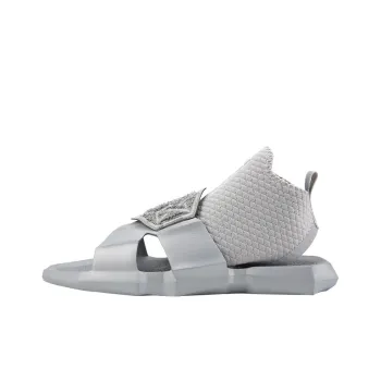 NORVINCY Flyknit Sock Combo 2 in 1 Slippers Fashion Trend Over The Knee Solid Color Beach Sandals Unisex Gray