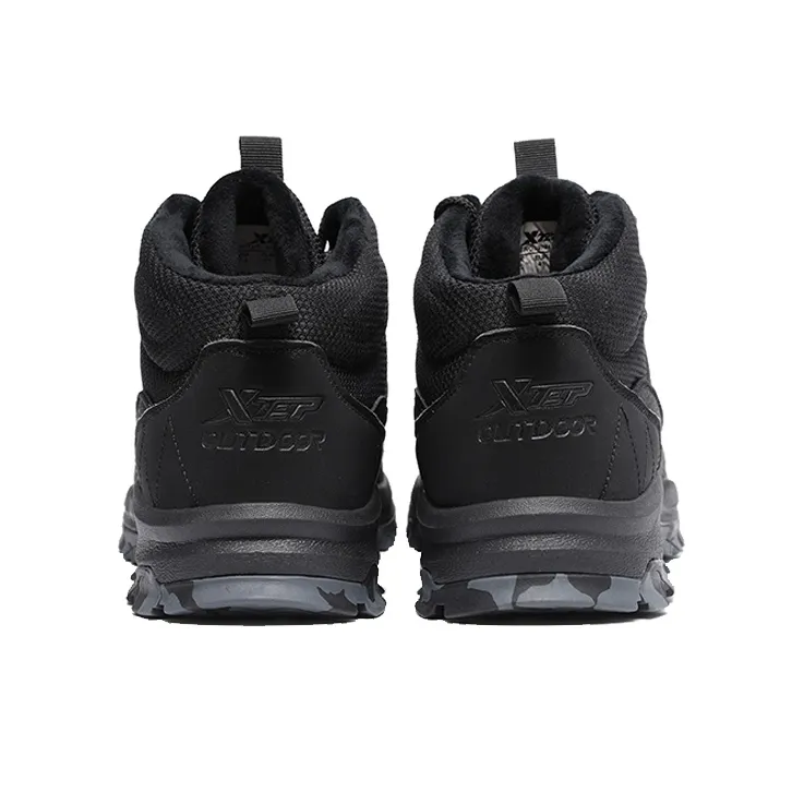 XTEP Anti Slip And Wear Resistant Warm Mid Top Trekking Shoes Men's Black-3