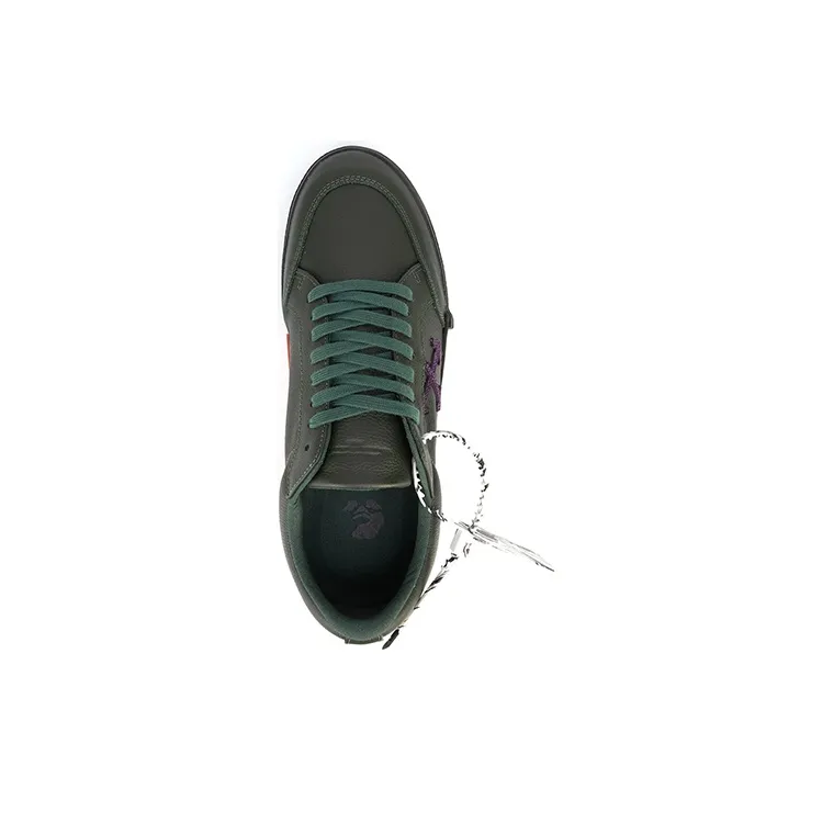 OFF WHITE Vulc Low Dark Green Leather-3
