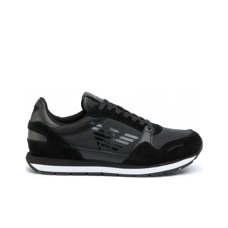 EMPORIO ARMANI Cushioned Slip-Resistant Lightweight Low-Top Casual Shoes Men's Black-1